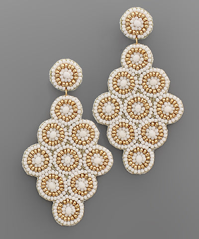Bead Multi Disk Rhombus Earring