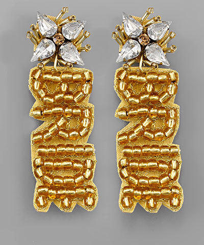 JEWEL TOP BRIDE BEAD EARRING