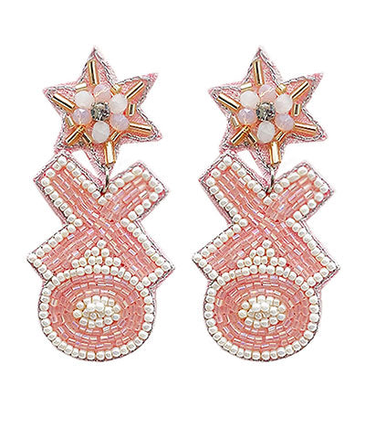 Beaded XO Earring