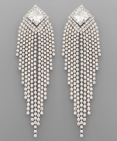 Rhombus Crystal Fringe Earring