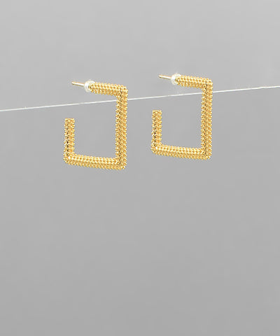 Textured Square Hoops