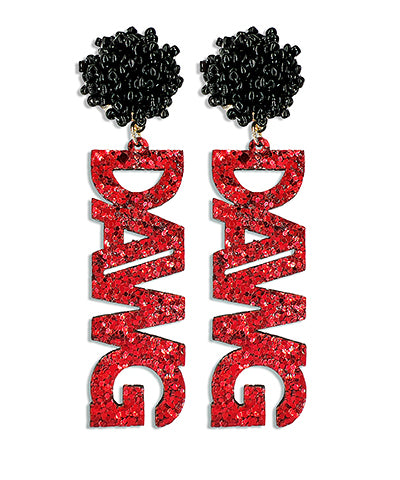 Gameday Pom Dawg Earrings