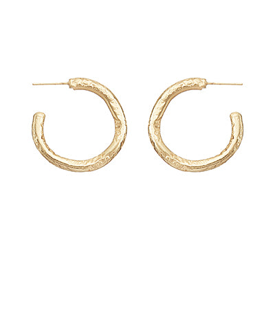 HAND CRAFTED BRASS HOOPS GOLD
