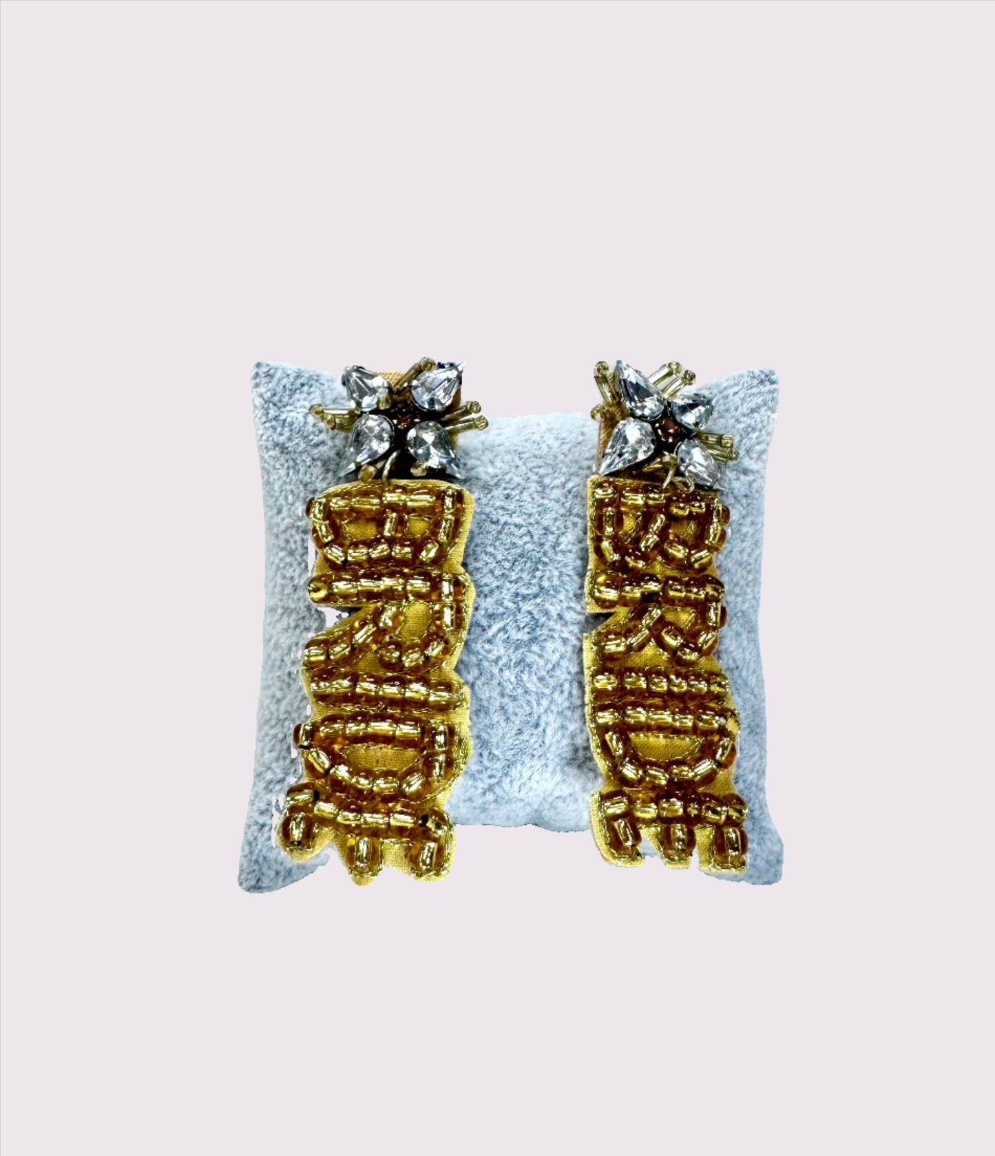 JEWEL TOP BRIDE BEAD EARRING