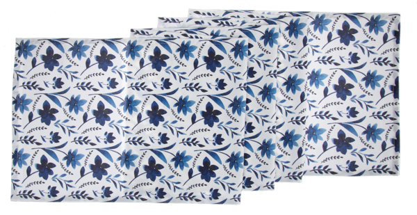 Blue & White Watercolor Floral Table