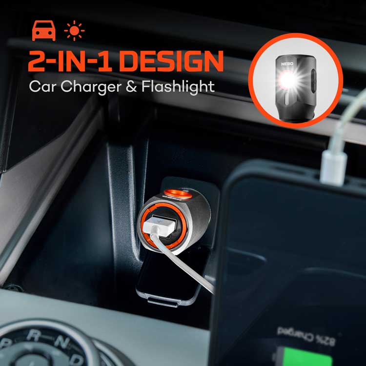 TRANSPORT 400 2-IN-1 CAR CHARGER & FLASHLIGHT