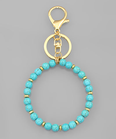 Turquoise Stone Keyring