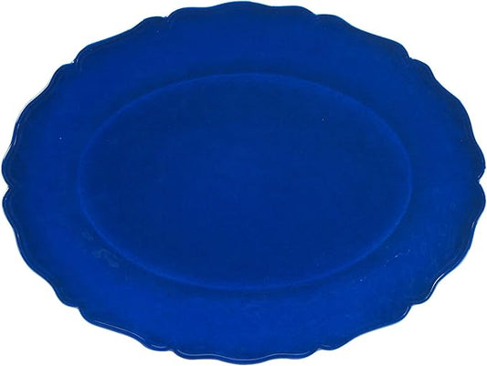 Certified International Blue Indigo Crackle Melamine Oval Platter