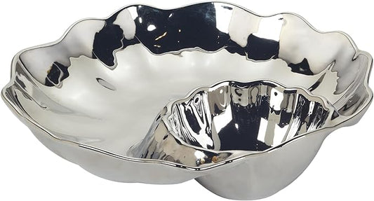 Certified International Silver Coast Chip & Dip Server 12" x 2.5"