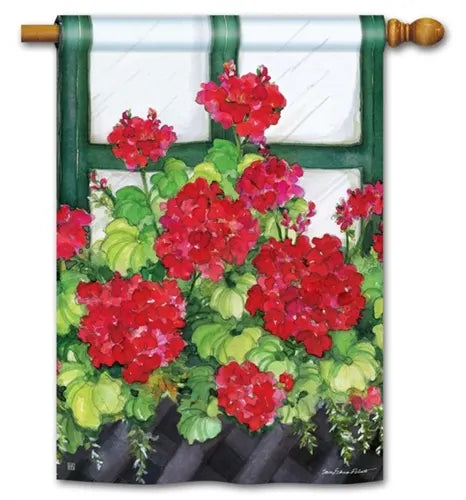 Window Box Geraniums Standard Flag