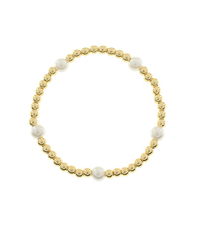 STAINLESS STEEL BALL BRACELET GOLD