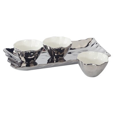 Certified International Silver Coast 4-pc. Porcelain Dipping Bowl