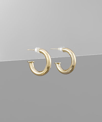 BRASS NAIL HOOPS GOLD