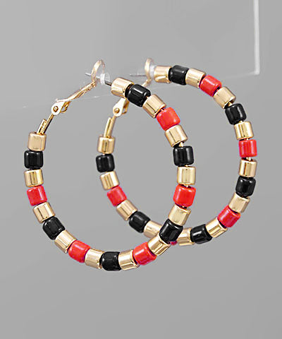 Beaded Metal Acrylic Hoops