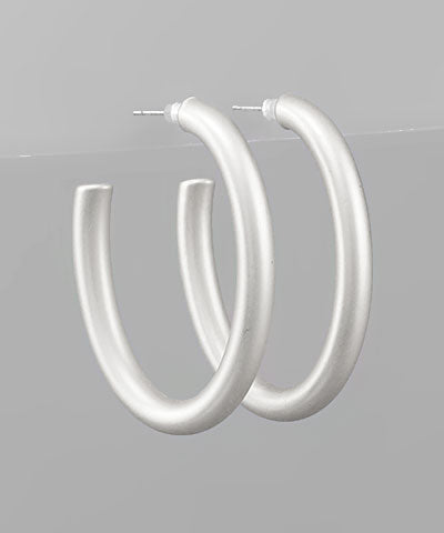 Silver Oval Hoops