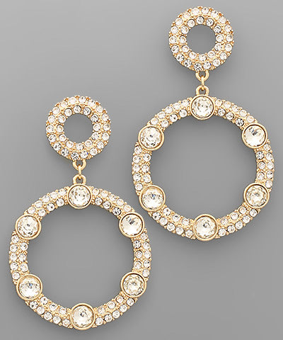 2 Crystal Circle Earring