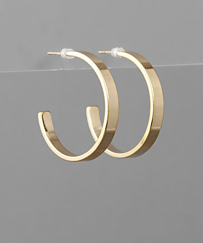 30MM FLAT HOOPS GOLD