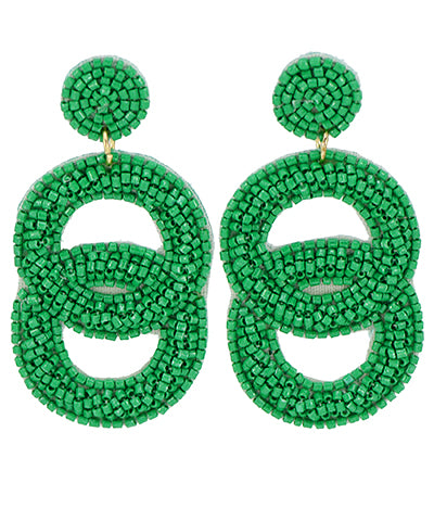 Beaded Circle Link Earrings