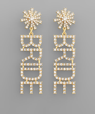 PAVE BRIDE DROP EARRING