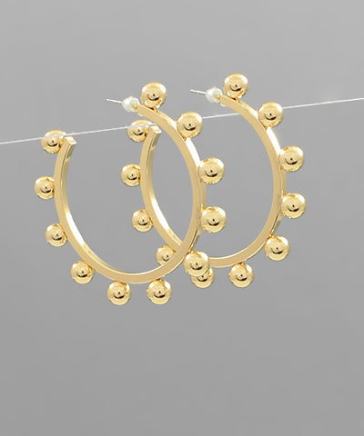 Gold Metal Ball Hoops