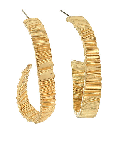 TWISTED TEXTURED METAL OPEN HOOPS