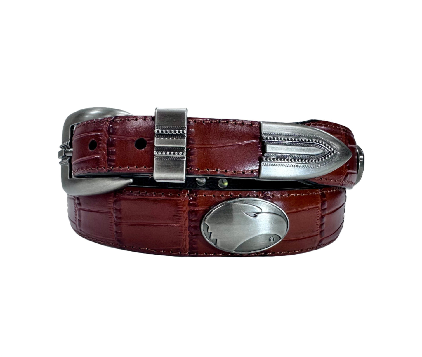 BROWN GEORGIA SOUTHERN CROCO BELT