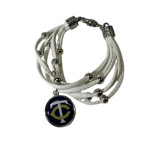 Tattnall White Leather Bracelet