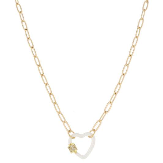 JM White Heart Necklace