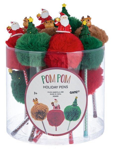 Pom Pom Holiday Pens