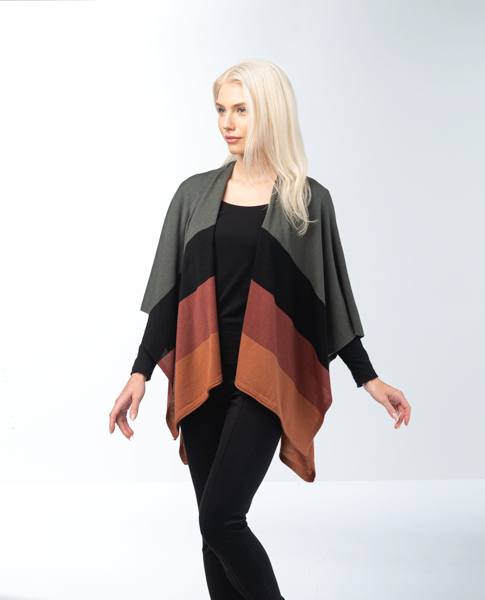 Color Block Bordeaux Cardi Wrap