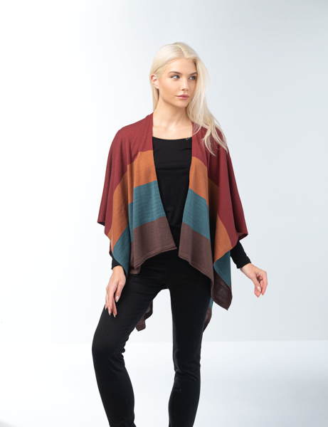 Color Block Bordeaux Cardi Wrap