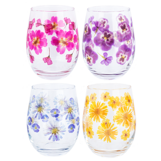 Botanical Stemless Wine Glasses