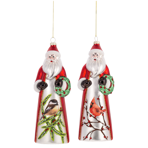 Santa w/Bird Ornaments