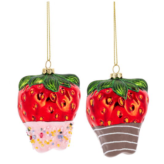 Dipped Strawberry Ornaments