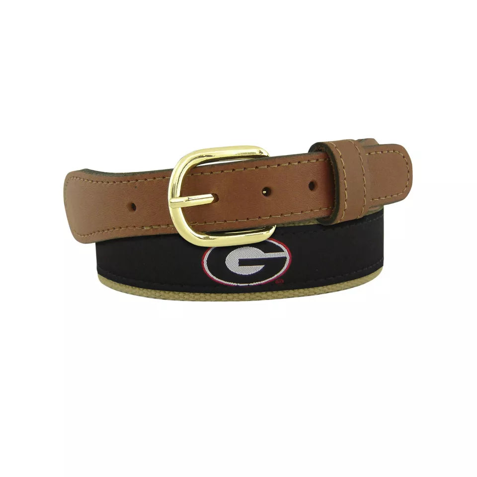 BLACK UGA RIBBON BELT
