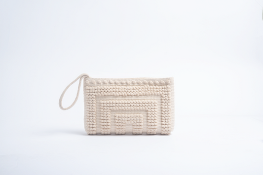 Neutral Woven Wristlet Purse