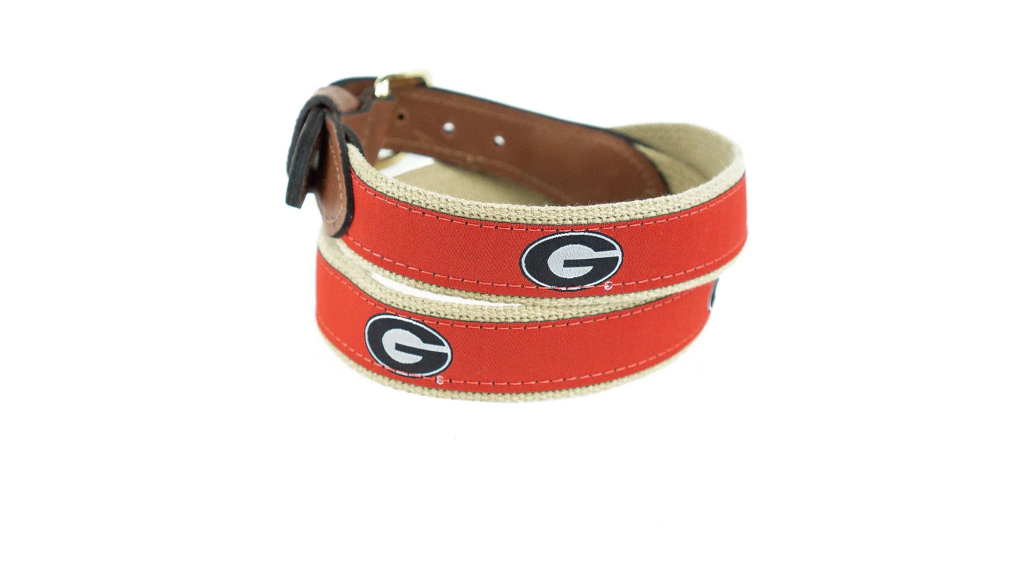 RED RIBBON BELT OVAL BUFF UGA