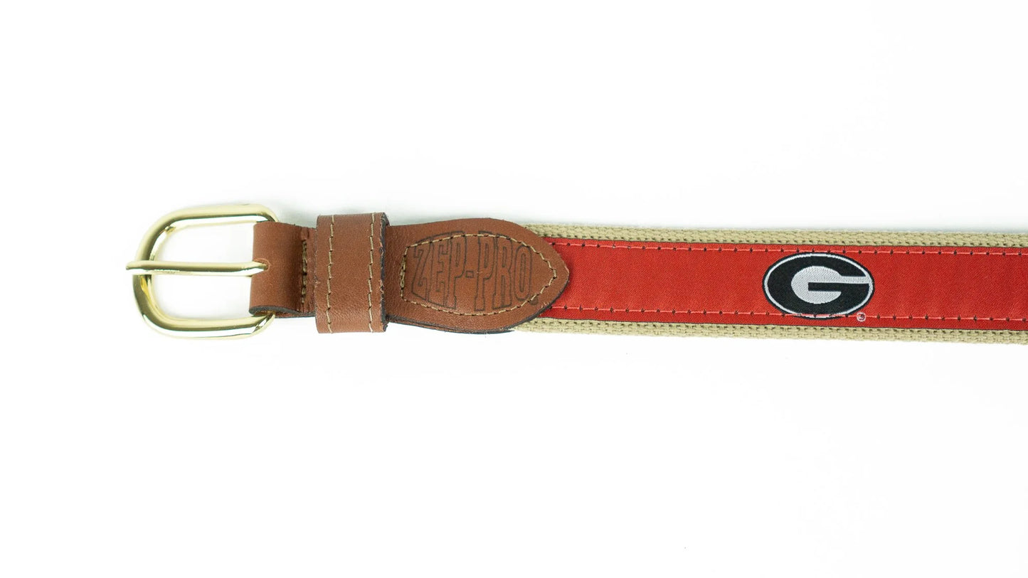 RED RIBBON BELT OVAL BUFF UGA