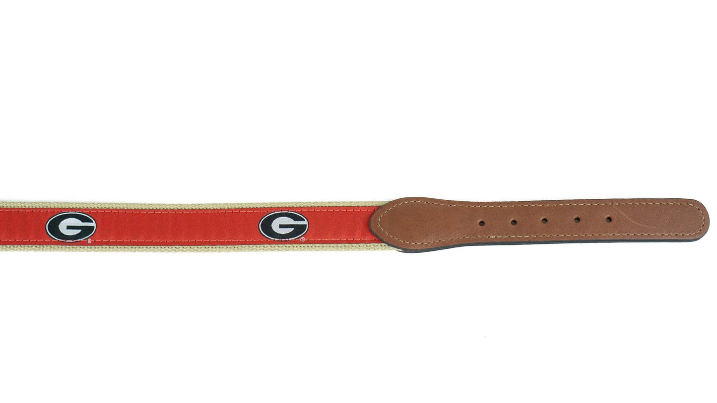 RED RIBBON BELT OVAL BUFF UGA